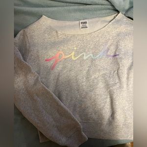 Pink off the shoulder sweatshirt